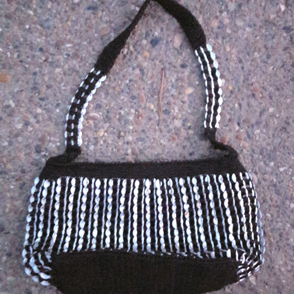 New Unique One Of A Kind. Handmade Crocheted Recycled Soda-Can-Tab Bag